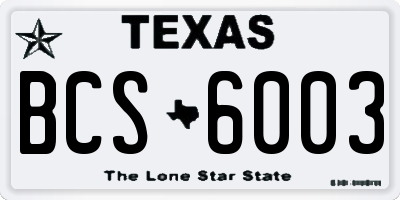 TX license plate BCS6003