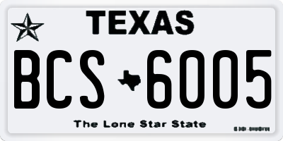 TX license plate BCS6005