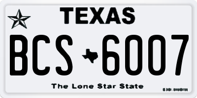 TX license plate BCS6007