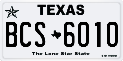 TX license plate BCS6010