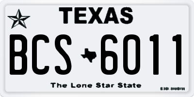 TX license plate BCS6011