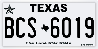 TX license plate BCS6019