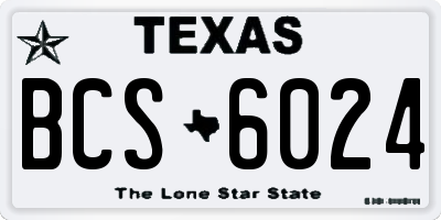 TX license plate BCS6024