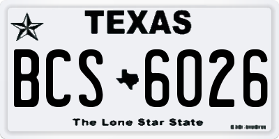 TX license plate BCS6026