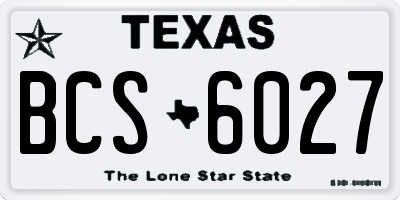 TX license plate BCS6027