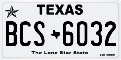 TX license plate BCS6032