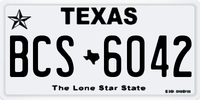 TX license plate BCS6042