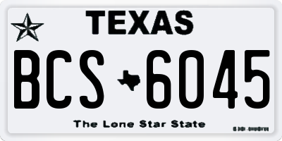 TX license plate BCS6045