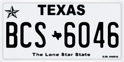 TX license plate BCS6046