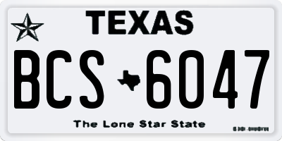 TX license plate BCS6047