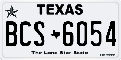 TX license plate BCS6054