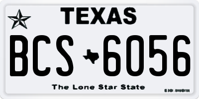 TX license plate BCS6056