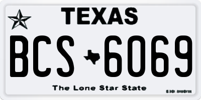 TX license plate BCS6069