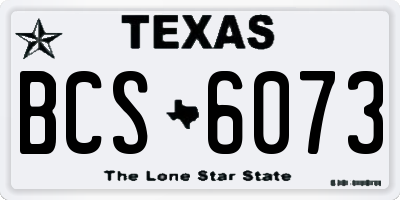 TX license plate BCS6073