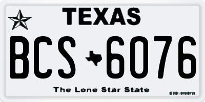 TX license plate BCS6076