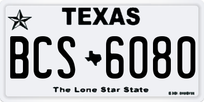 TX license plate BCS6080
