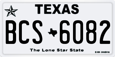 TX license plate BCS6082