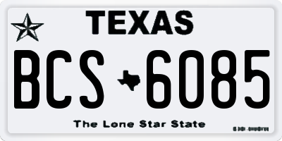 TX license plate BCS6085