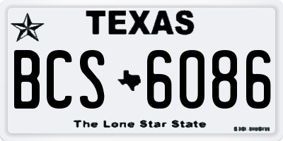TX license plate BCS6086