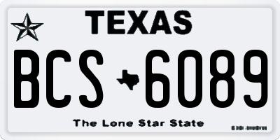 TX license plate BCS6089