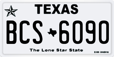 TX license plate BCS6090