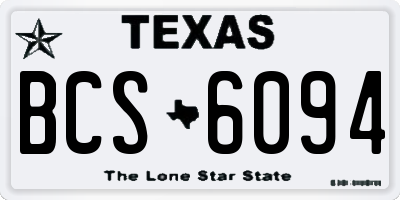 TX license plate BCS6094