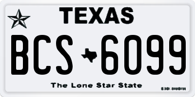 TX license plate BCS6099
