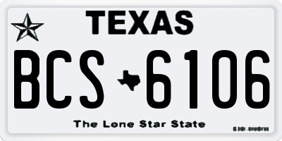TX license plate BCS6106