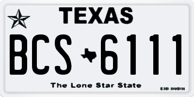 TX license plate BCS6111