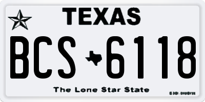 TX license plate BCS6118