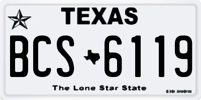TX license plate BCS6119
