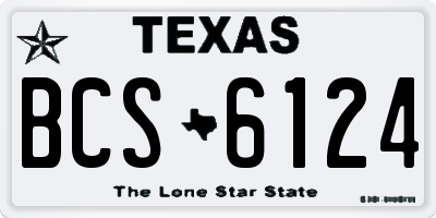 TX license plate BCS6124