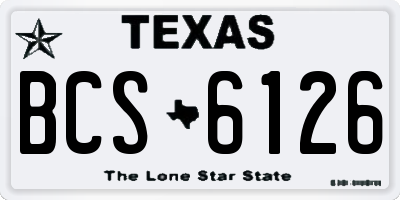 TX license plate BCS6126