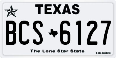 TX license plate BCS6127