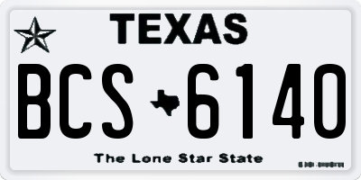 TX license plate BCS6140