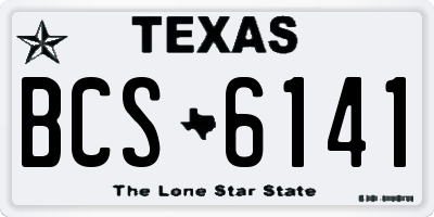TX license plate BCS6141