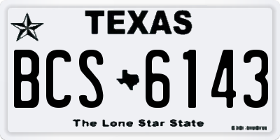TX license plate BCS6143