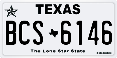 TX license plate BCS6146
