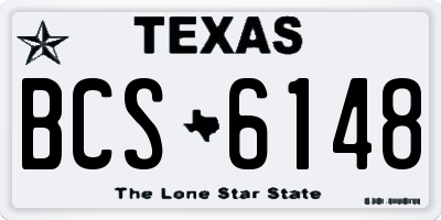 TX license plate BCS6148