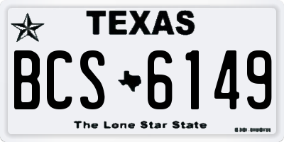 TX license plate BCS6149