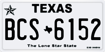 TX license plate BCS6152