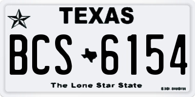 TX license plate BCS6154