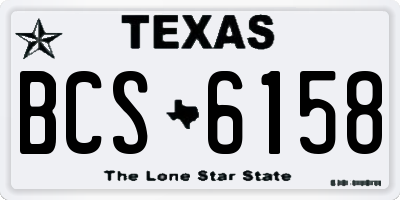 TX license plate BCS6158