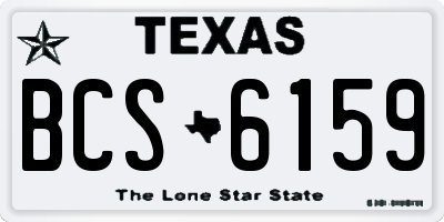 TX license plate BCS6159