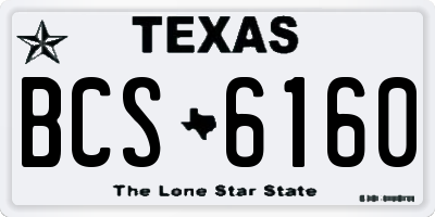 TX license plate BCS6160