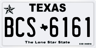 TX license plate BCS6161