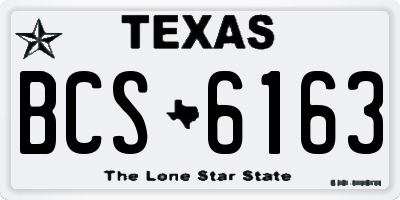 TX license plate BCS6163