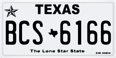 TX license plate BCS6166