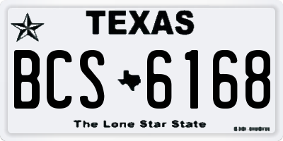 TX license plate BCS6168