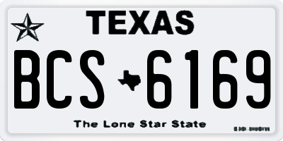 TX license plate BCS6169